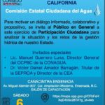 Diálogo sobre la estrategia de gestión del recurso Hídrico en Baja California, invitados CONAGUA Y SEPROA.